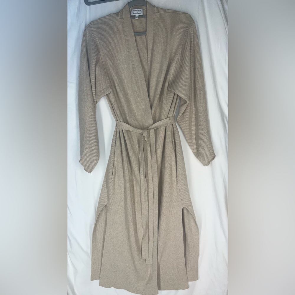 &Other stories oatmeal color long cardigan duster sz m